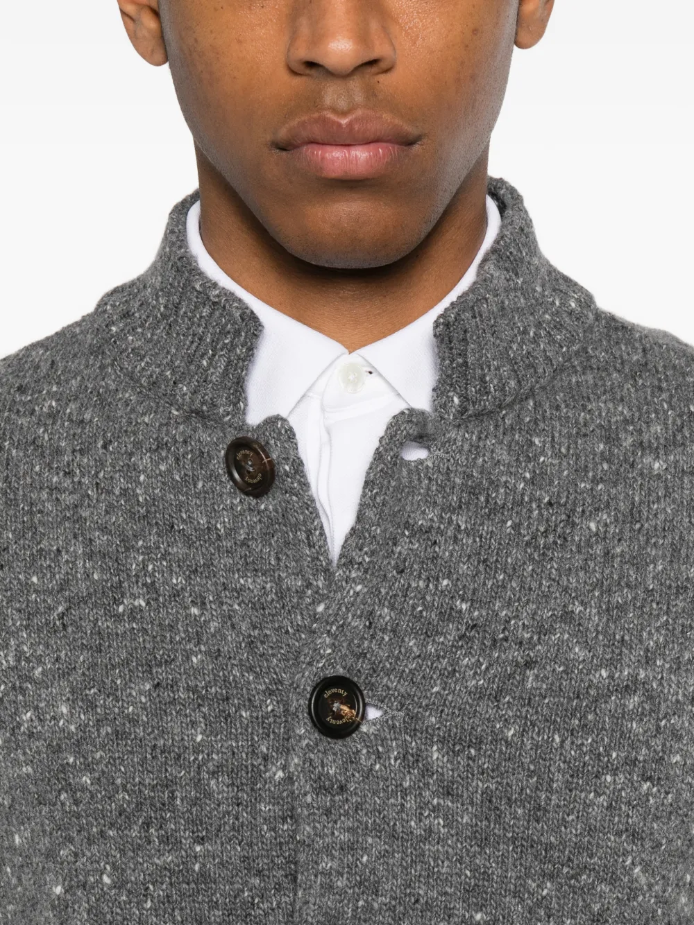 Eleventy Gebreid button-up vest Grijs
