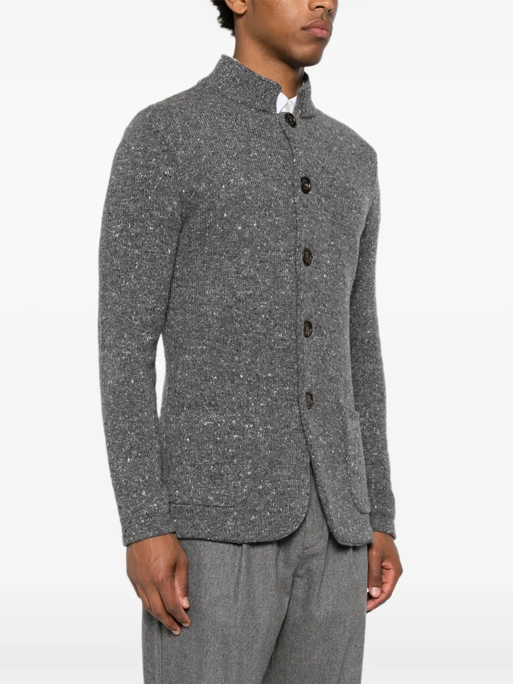 Eleventy Gebreid button-up vest Grijs