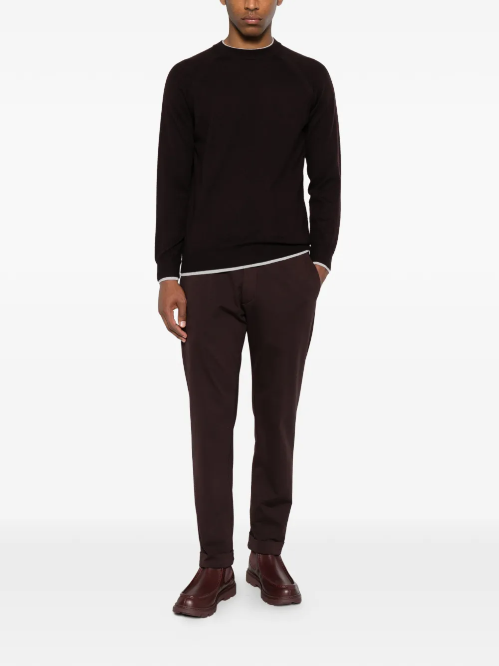 Eleventy Trui met raglan mouwen en afwerking Paars