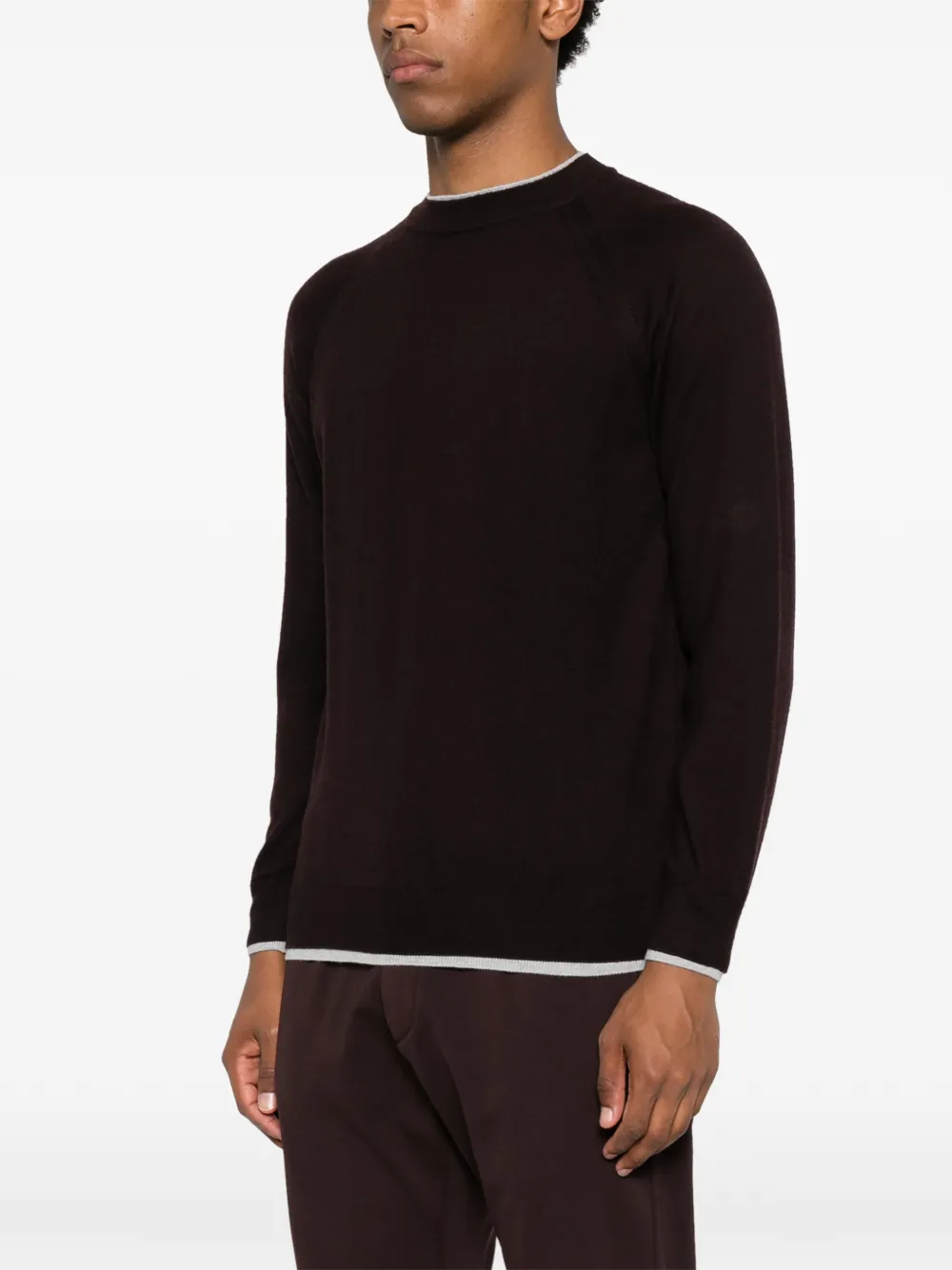 Eleventy Trui met raglan mouwen en afwerking Paars