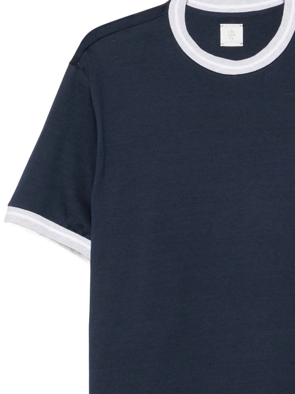 Eleventy T-shirt met contrasterende afwerking Blauw