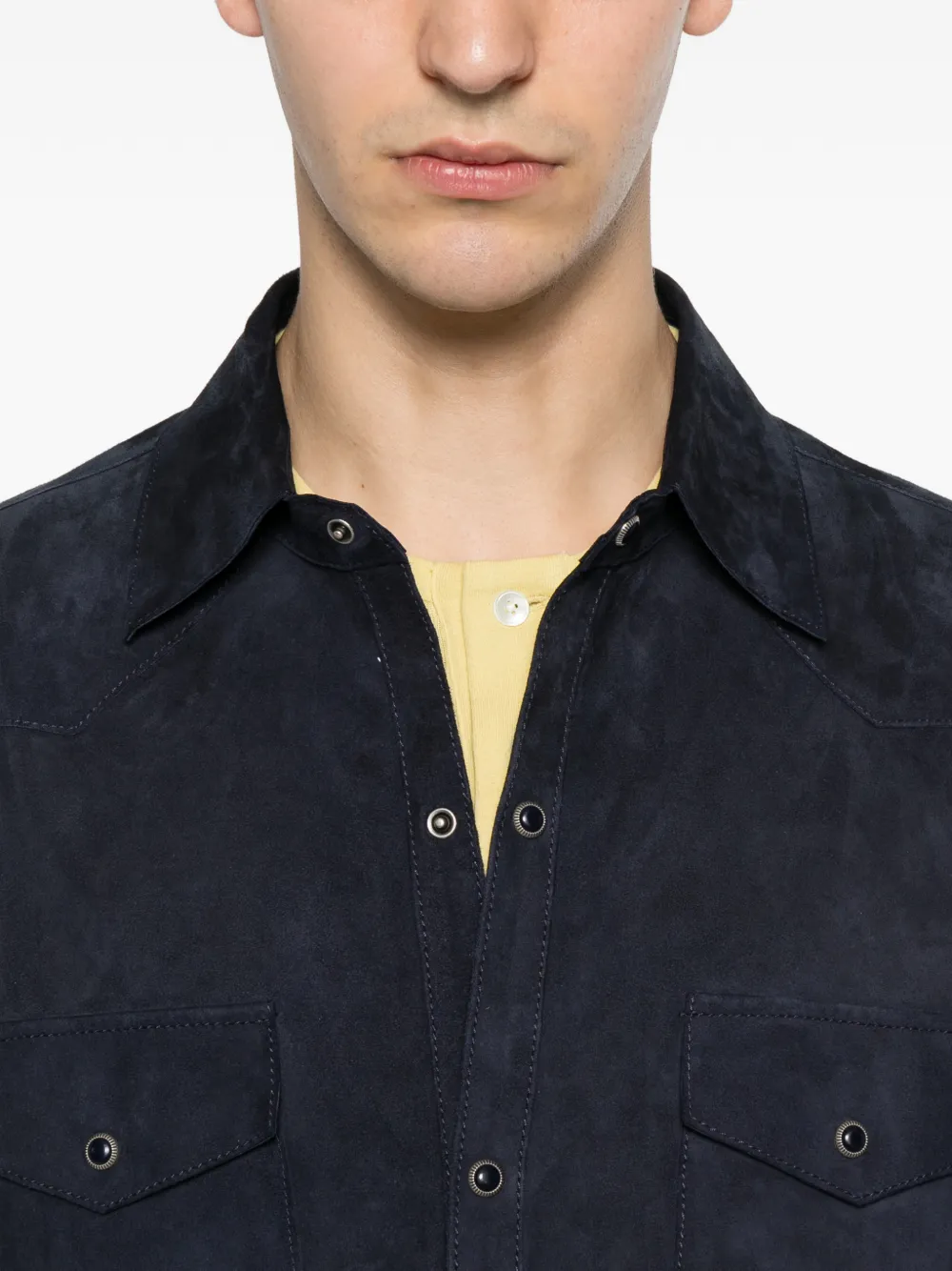 Eleventy Shirtjack met borstzak Blauw