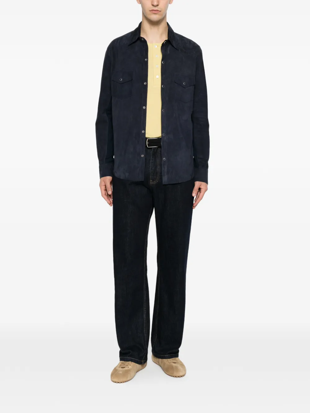 Eleventy Shirtjack met borstzak Blauw
