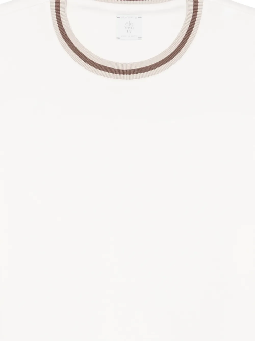 Eleventy T-shirt met gestreepte afwerking Wit