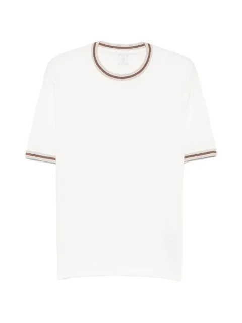 Eleventy t-shirt à bords rayés