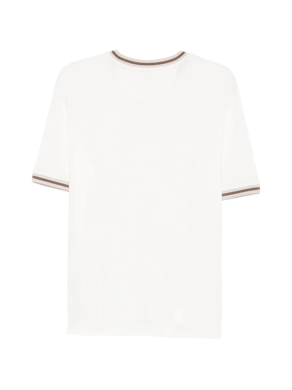 Eleventy T-shirt met gestreepte afwerking Wit