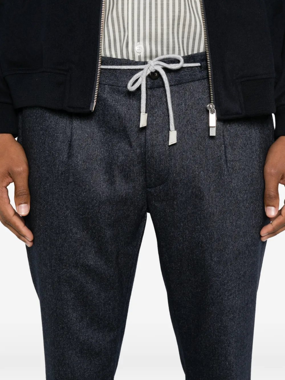 Eleventy Broek met trekkoord Blauw