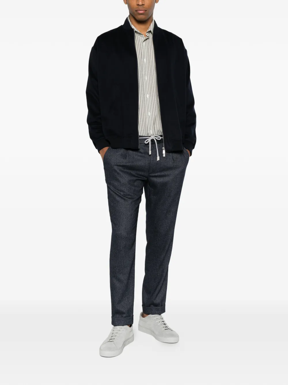 Eleventy Broek met trekkoord Blauw