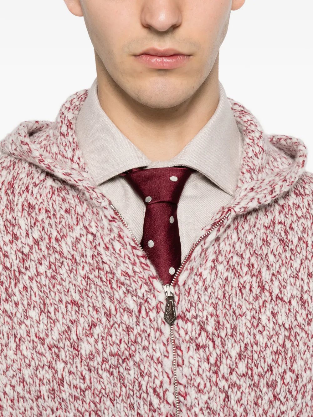 Eleventy Vest met capuchon Rood