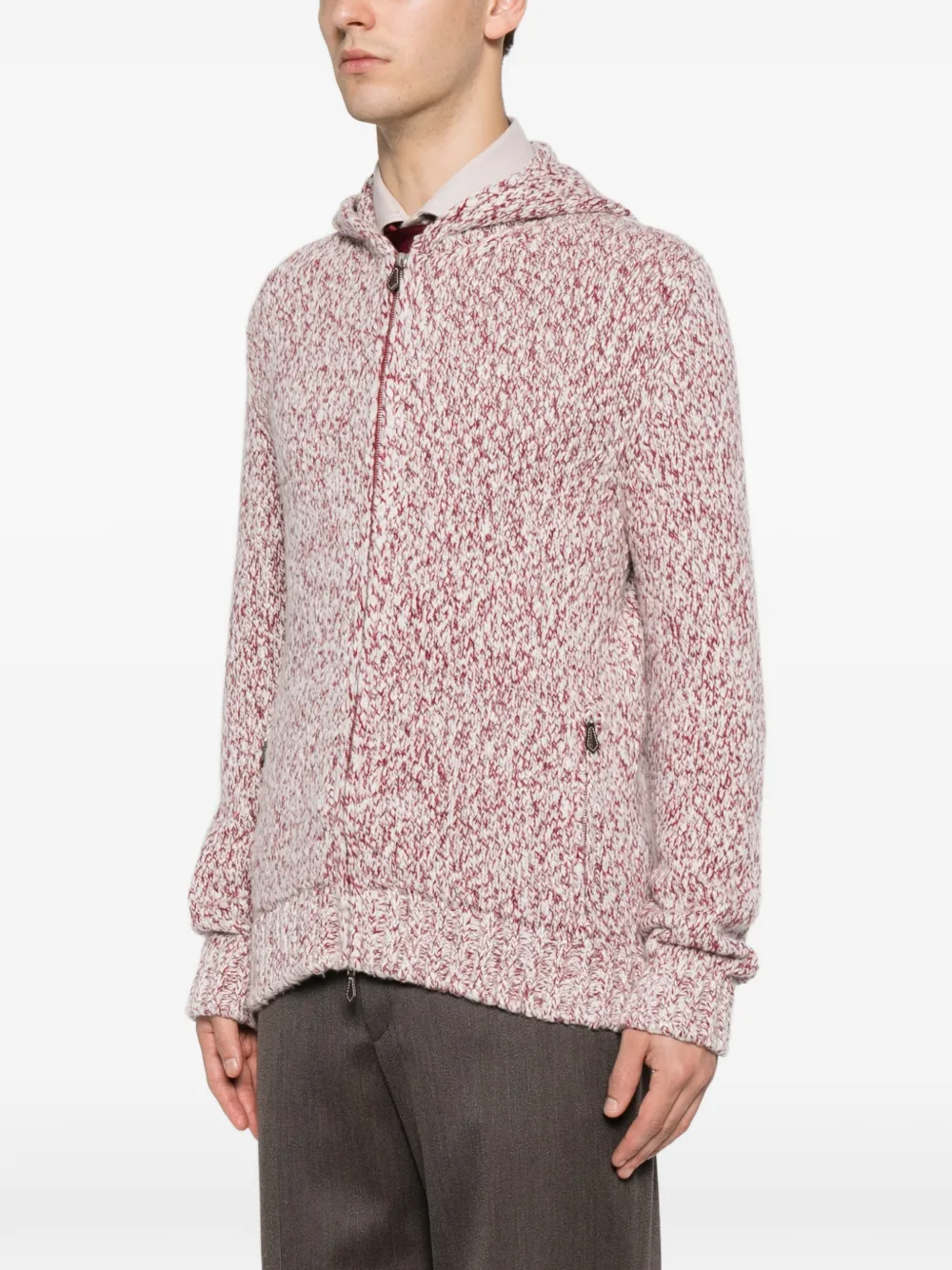 Eleventy Vest met capuchon Rood