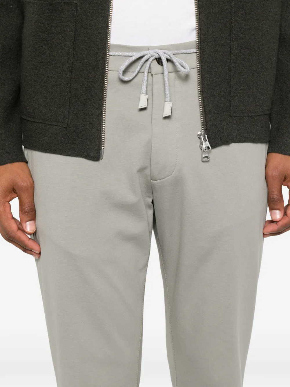 Eleventy Broek met trekkoordtaille en omgeslagen pijpen Groen