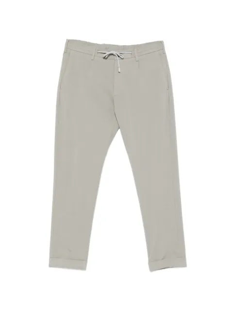 Eleventy drawstring-waist cuffed-hem trousers