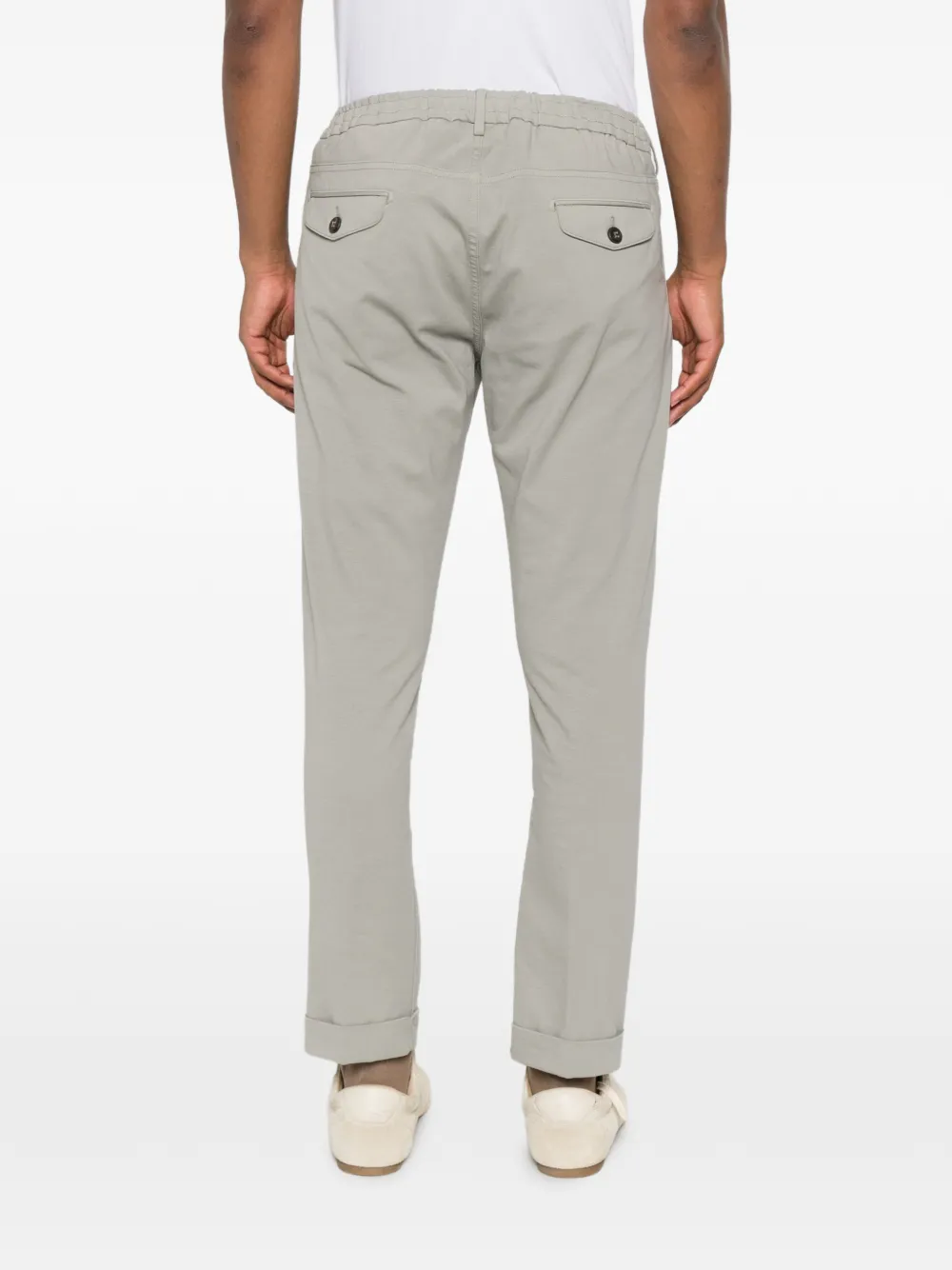 Eleventy Broek met trekkoordtaille en omgeslagen pijpen Groen