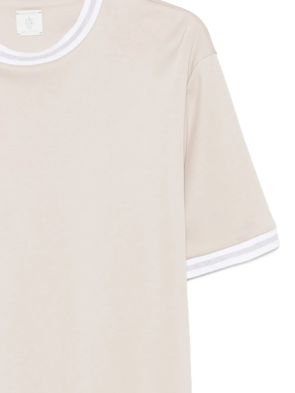 Eleventy T-shirt met contrasterende afwerking Beige