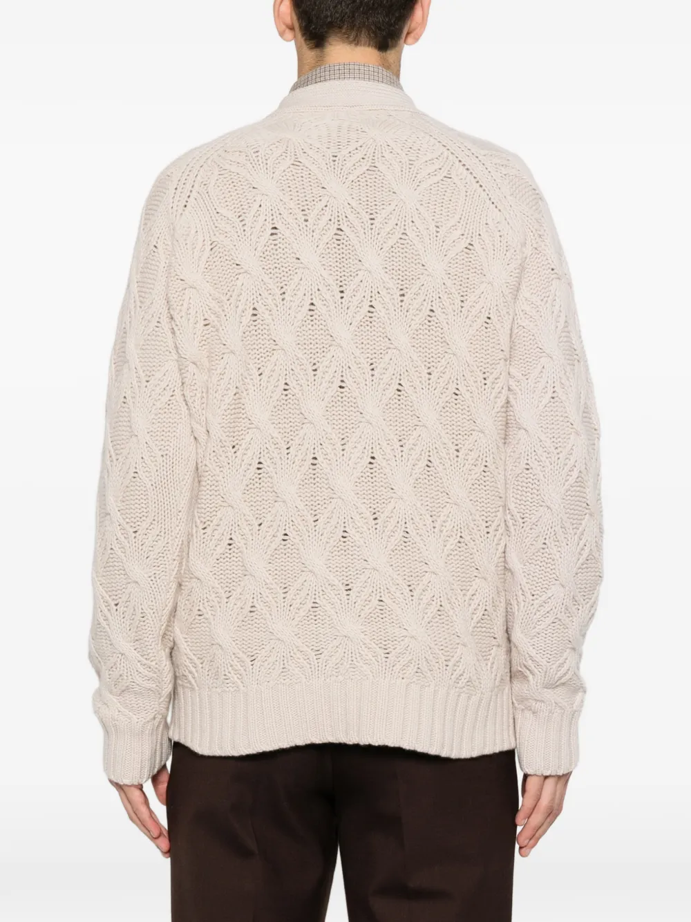 Eleventy Kabelgebreid vest Beige