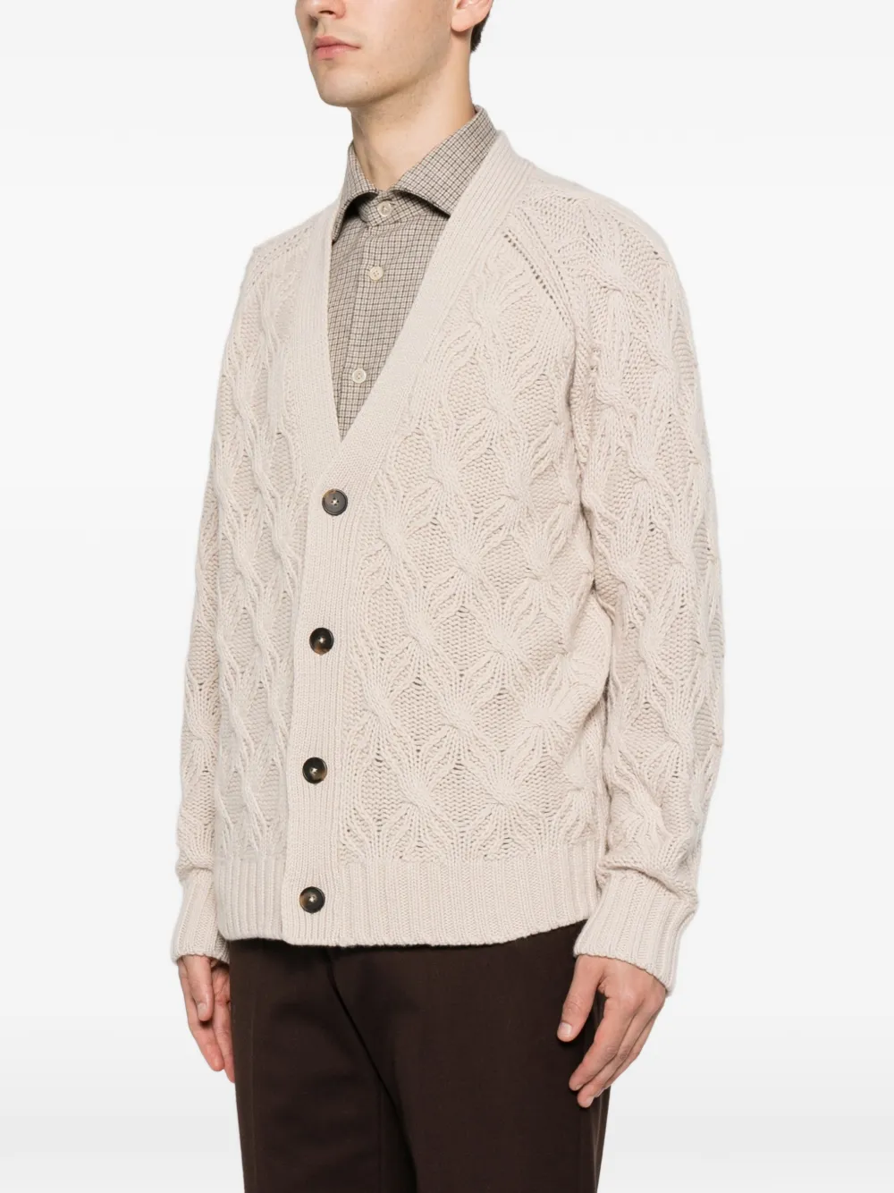 Eleventy Kabelgebreid vest Beige