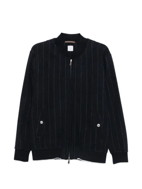 Eleventy pinstripe-pattern zip-up jacket