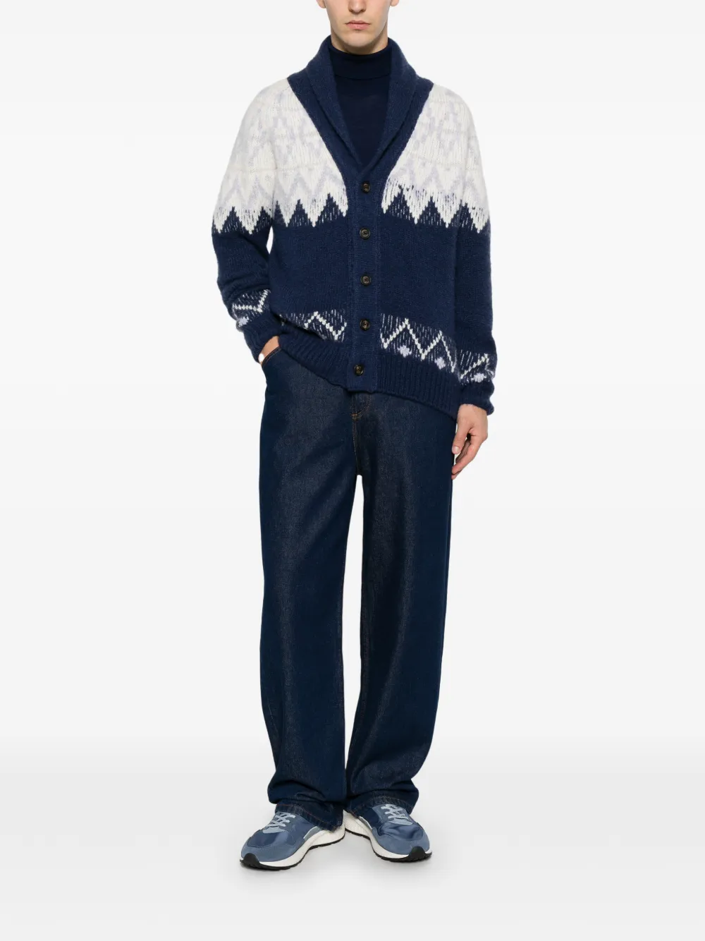 Eleventy Wollen coltrui Blauw