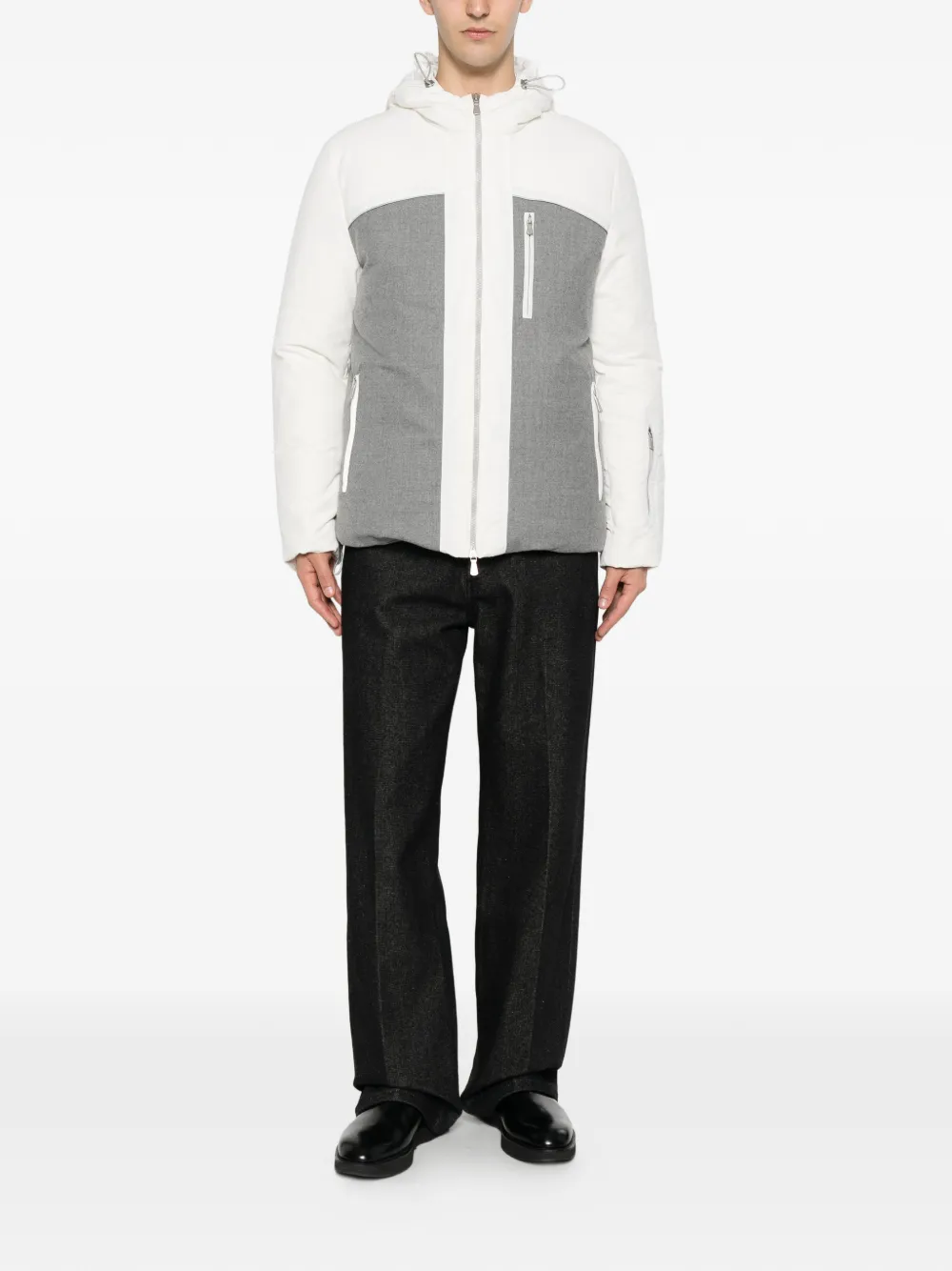 Eleventy Jack met colourblocking en capuchon Wit