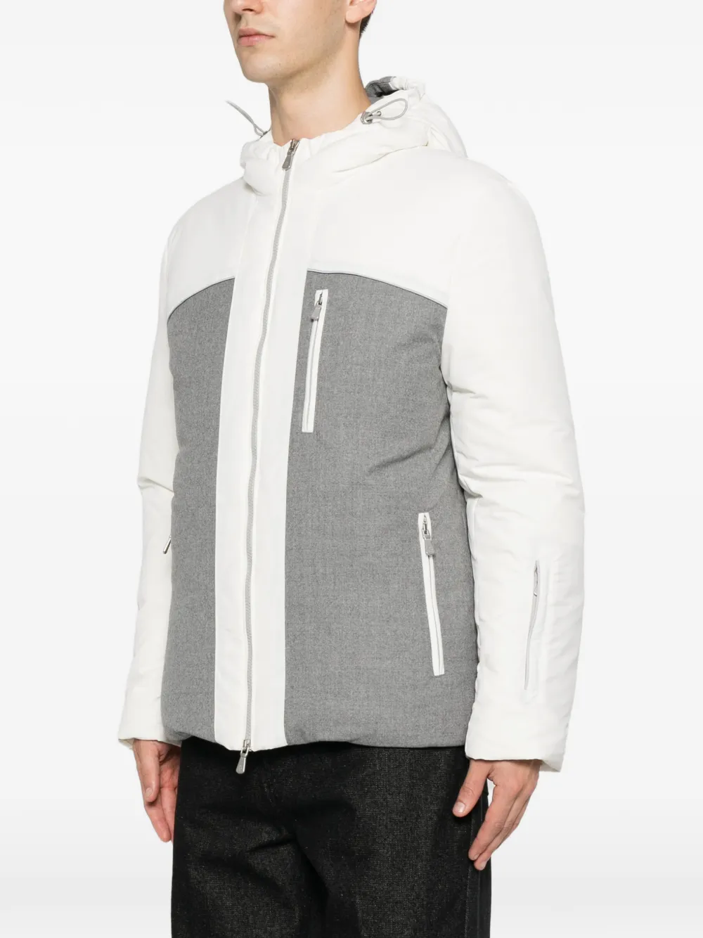 Eleventy Jack met colourblocking en capuchon Wit