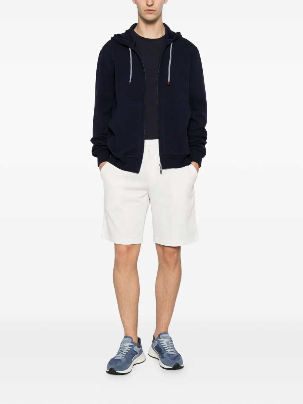 Eleventy Shorts met elastische tailleband Wit