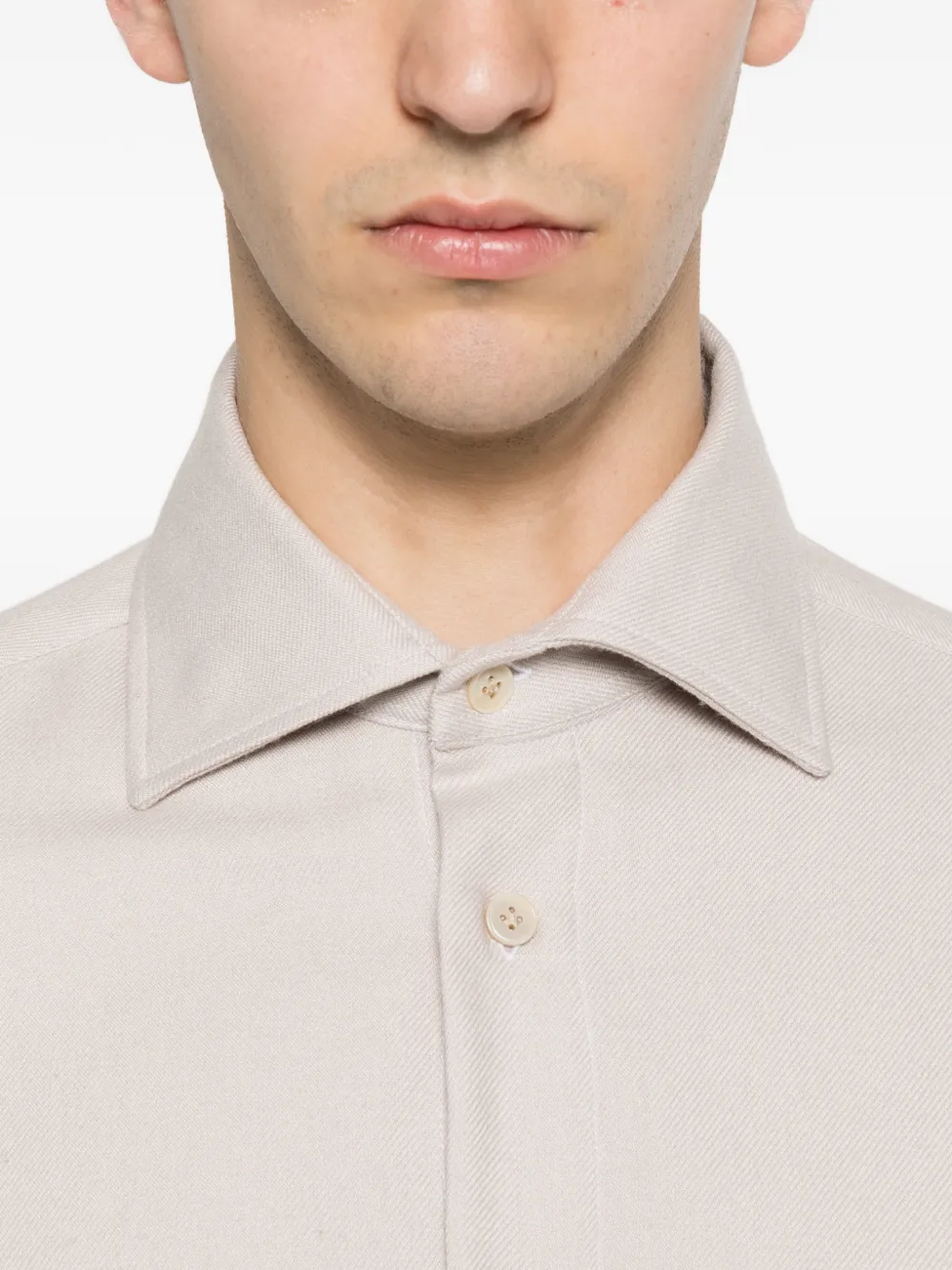 Eleventy Twill overhemd met lange mouwen Beige
