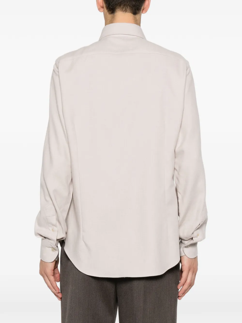 Eleventy Twill overhemd met lange mouwen Beige