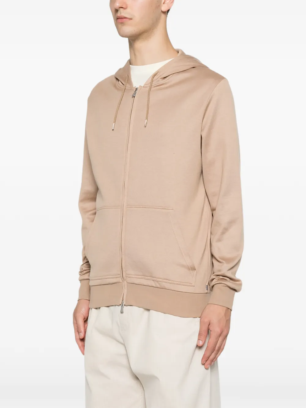 Eleventy Hoodie met trekkoord Beige