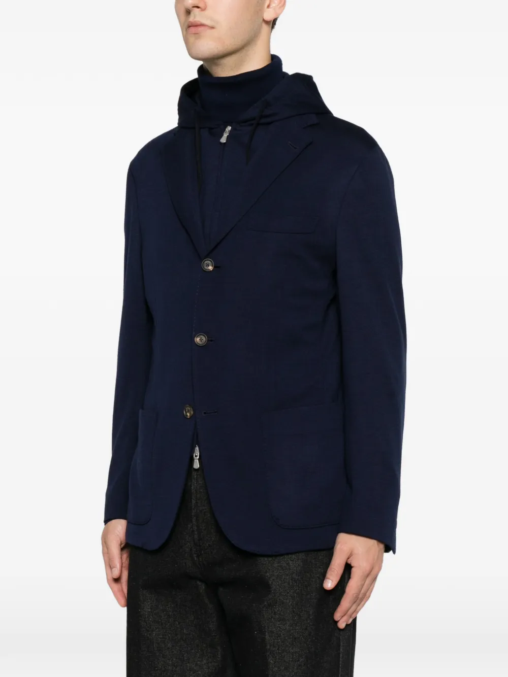 Eleventy Jack met capuchon Blauw