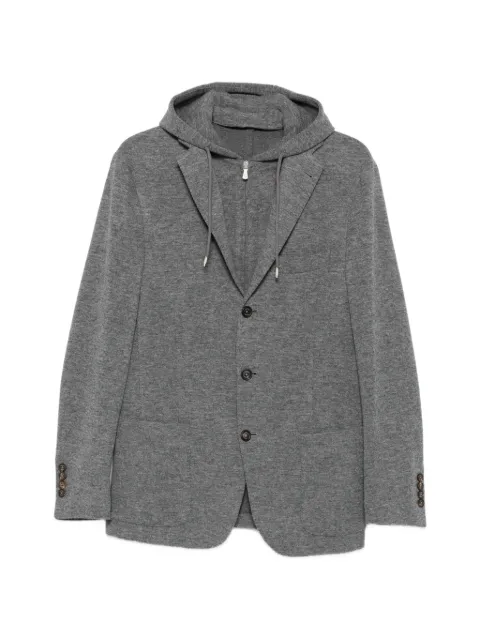 Eleventy hooded single-breasted jacket