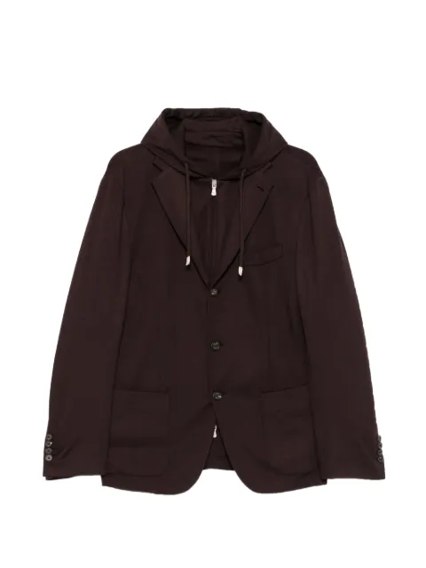 Eleventy hooded single-breasted jacket