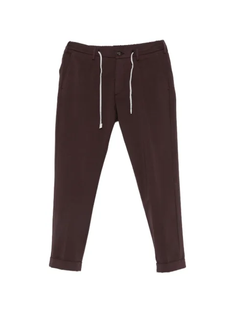 Eleventy drawstring-waist pleated trousers