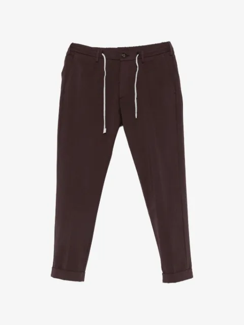 Eleventy drawstring-waist pleated trousers