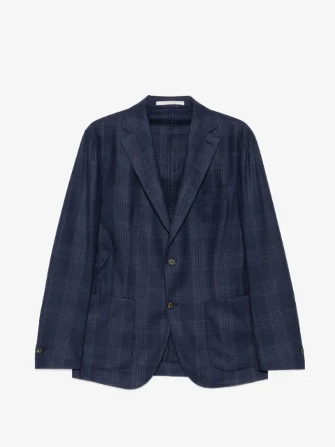 Eleventy check-pattern single-breasted jacket