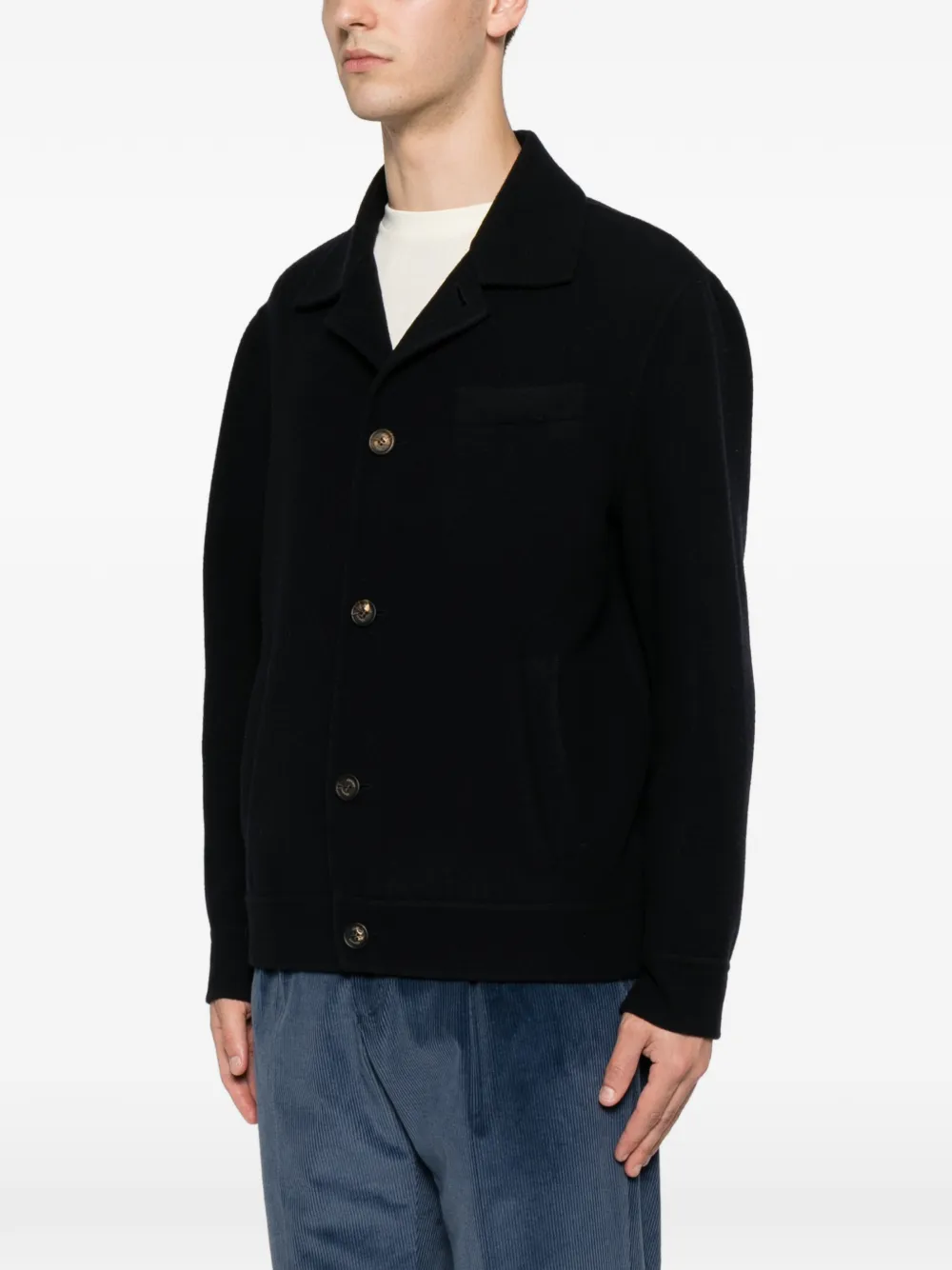 Eleventy Button-up jack Blauw