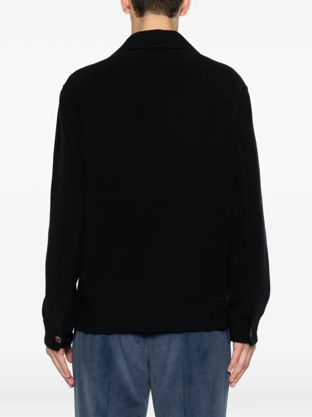 Eleventy Button-up jack Blauw