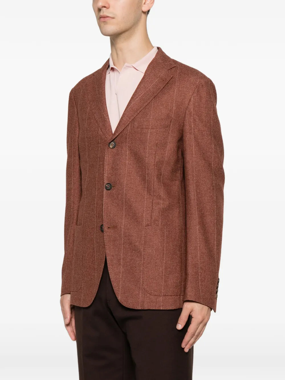Eleventy Blazer met gekerfde revers Bruin