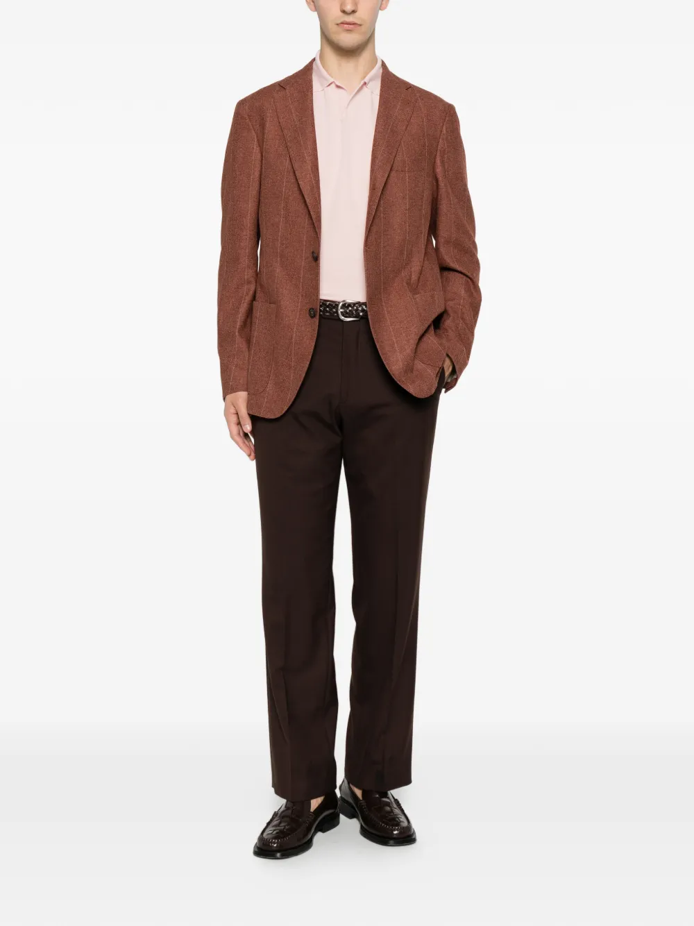 Eleventy Blazer met gekerfde revers Bruin