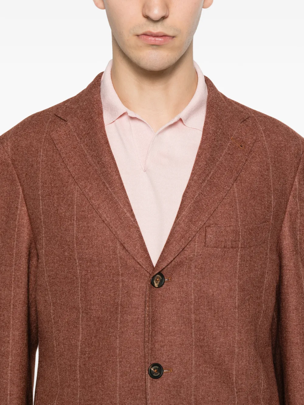 Eleventy Blazer met gekerfde revers Bruin