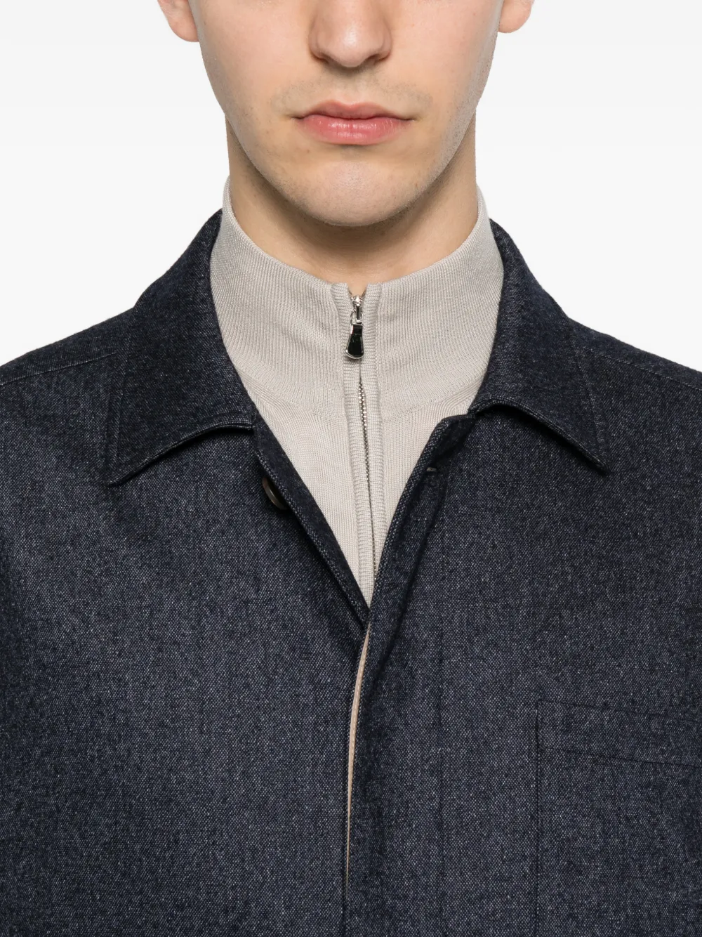 Eleventy Shirtjack met borstzak Blauw