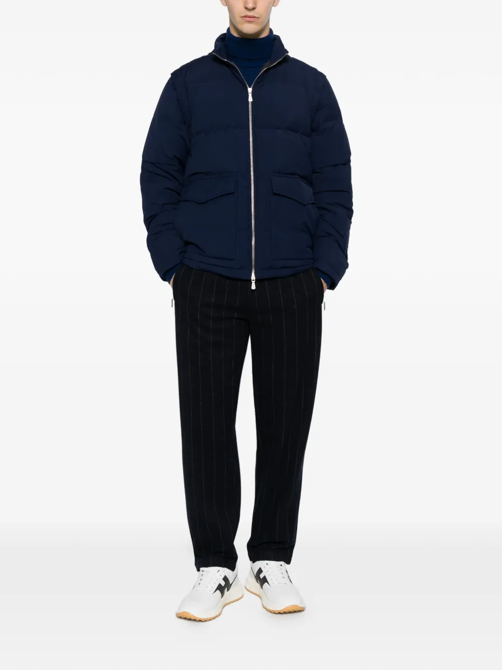 Eleventy Jack met afneembare mouw Blauw