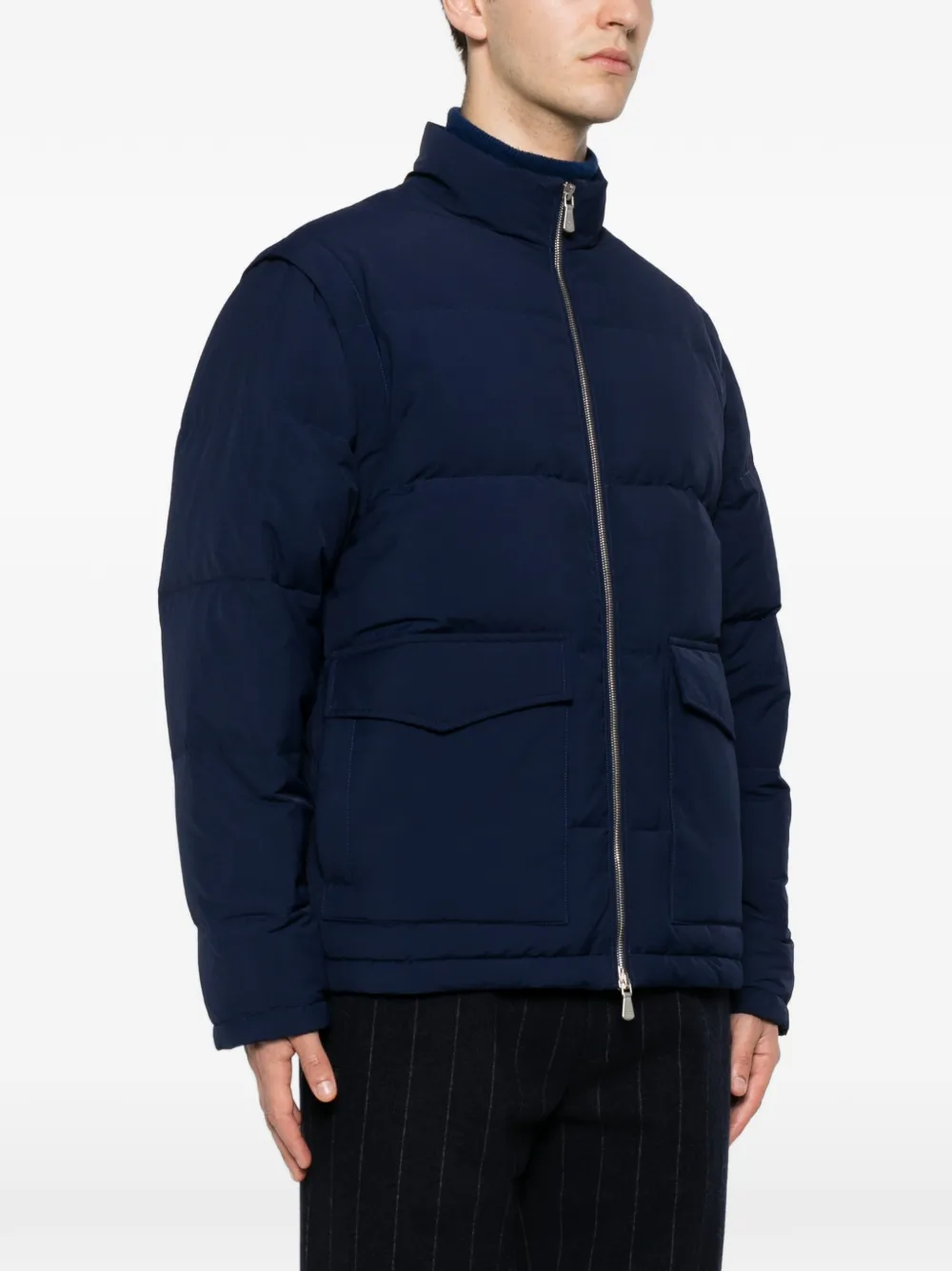 Eleventy Jack met afneembare mouw Blauw