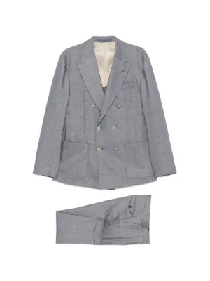 Giorgio Armani ヘリンボーン ダブルスーツ | グレー | FARFETCH JP