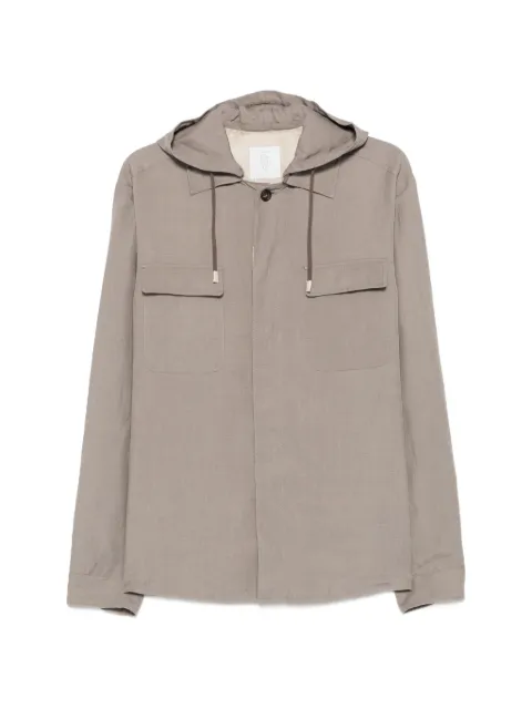 Eleventy hooded flap-pocket jacket