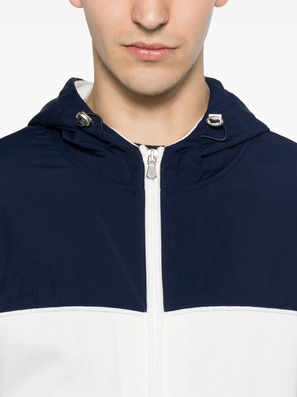 Eleventy Hoodie met colourblocking Blauw
