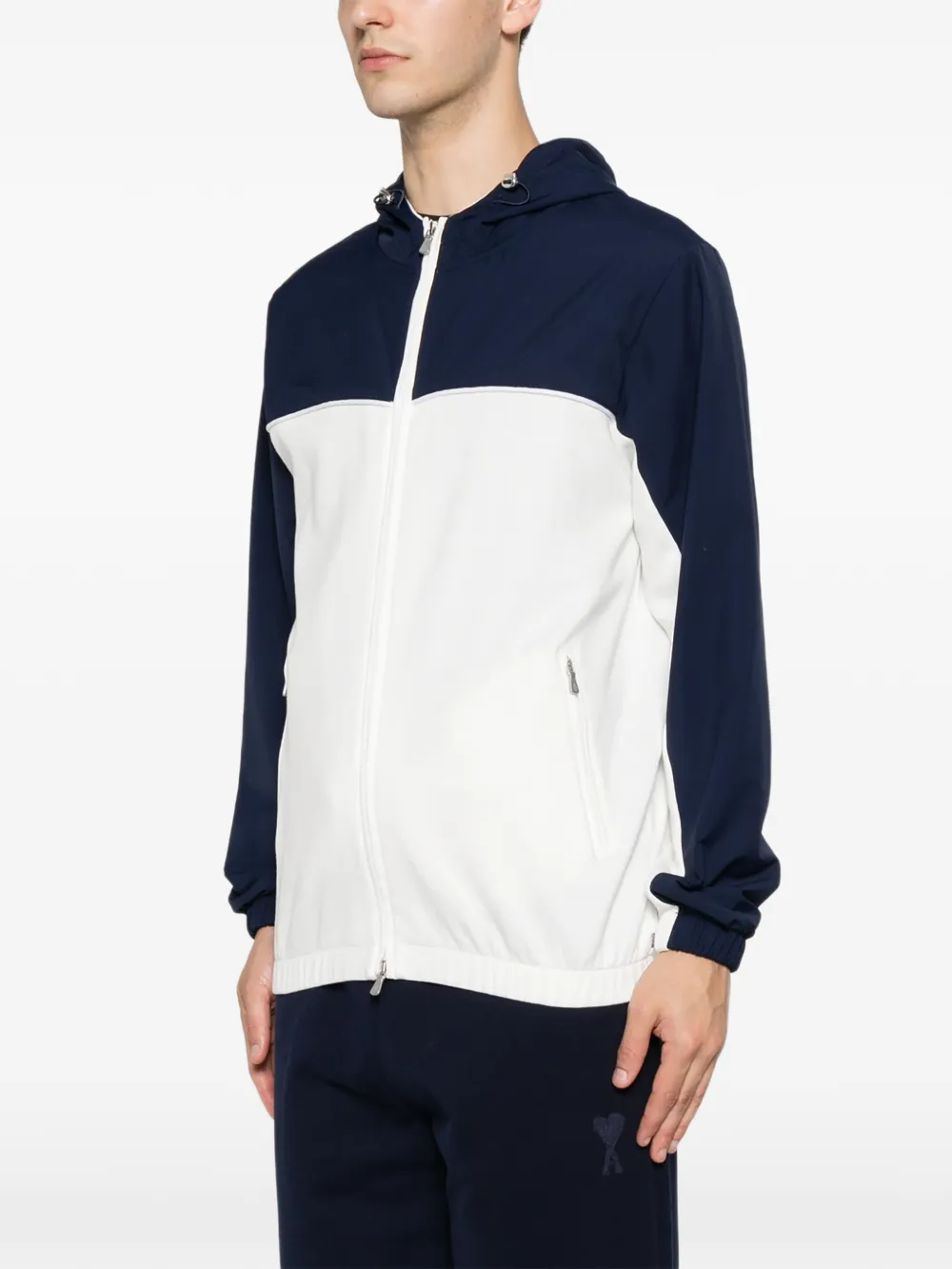 Eleventy Hoodie met colourblocking Blauw