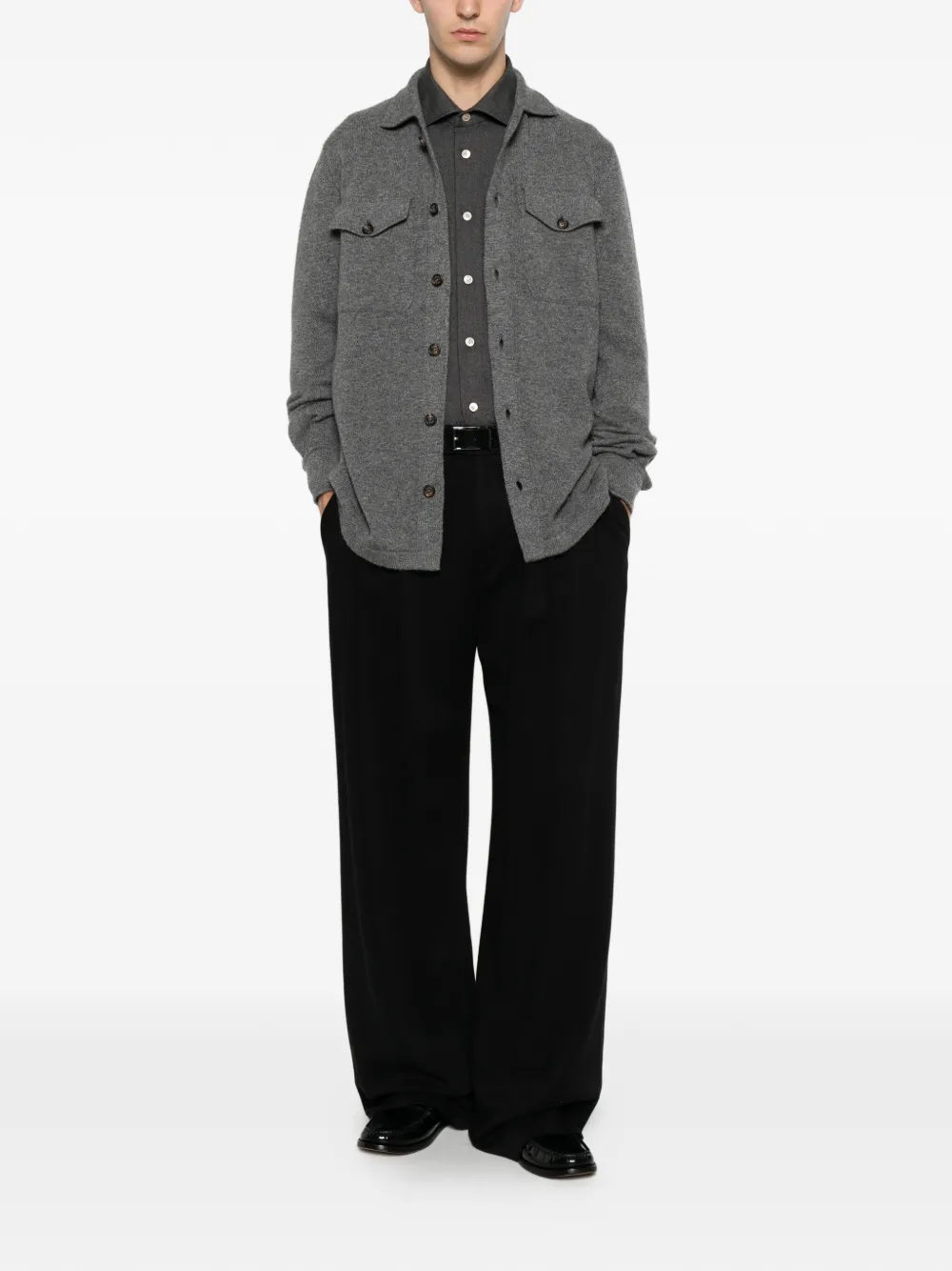 Eleventy Button-up overhemd met lange mouwen Grijs