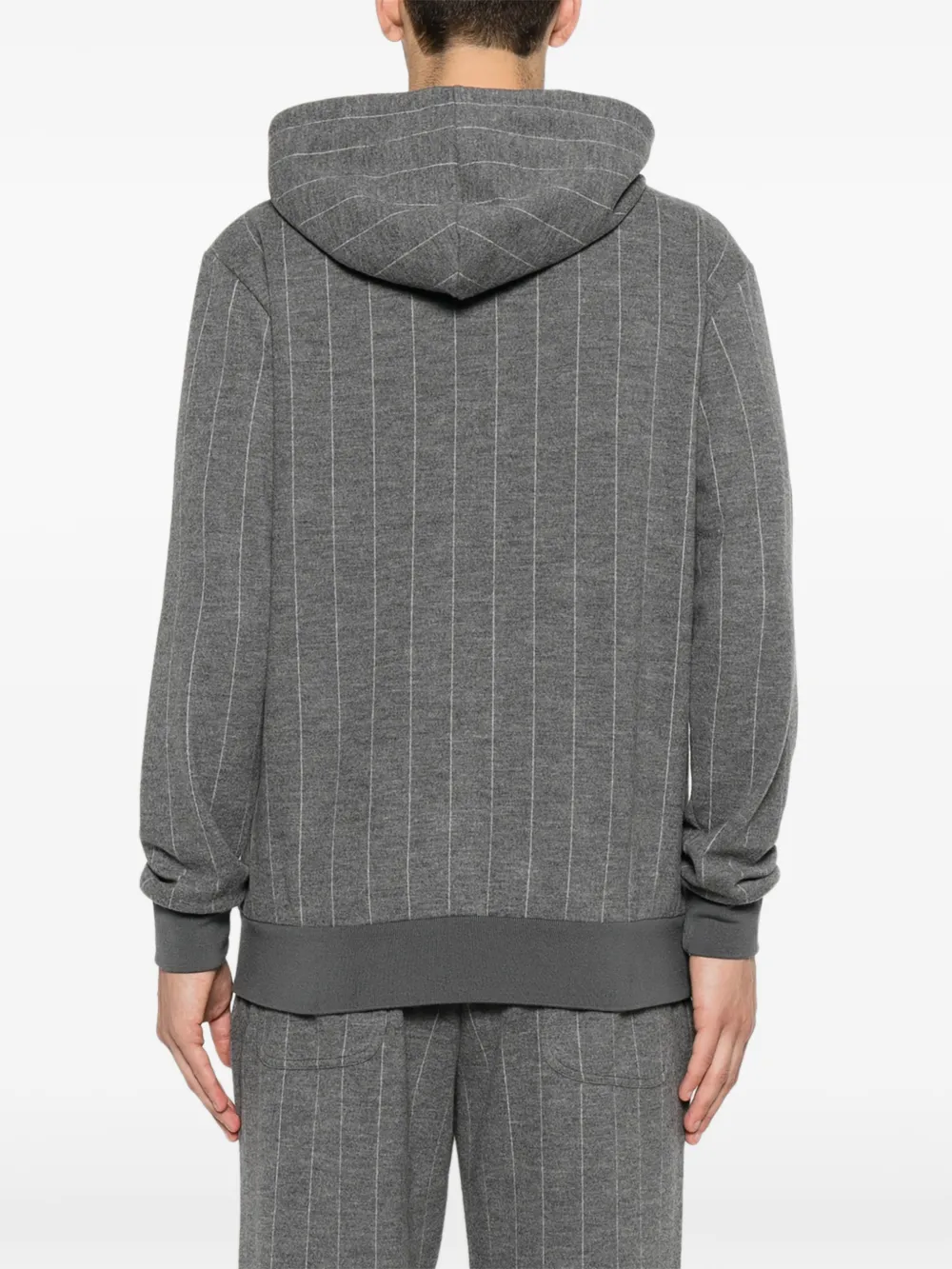 Eleventy Hoodie met krijtstreep en rits Grijs