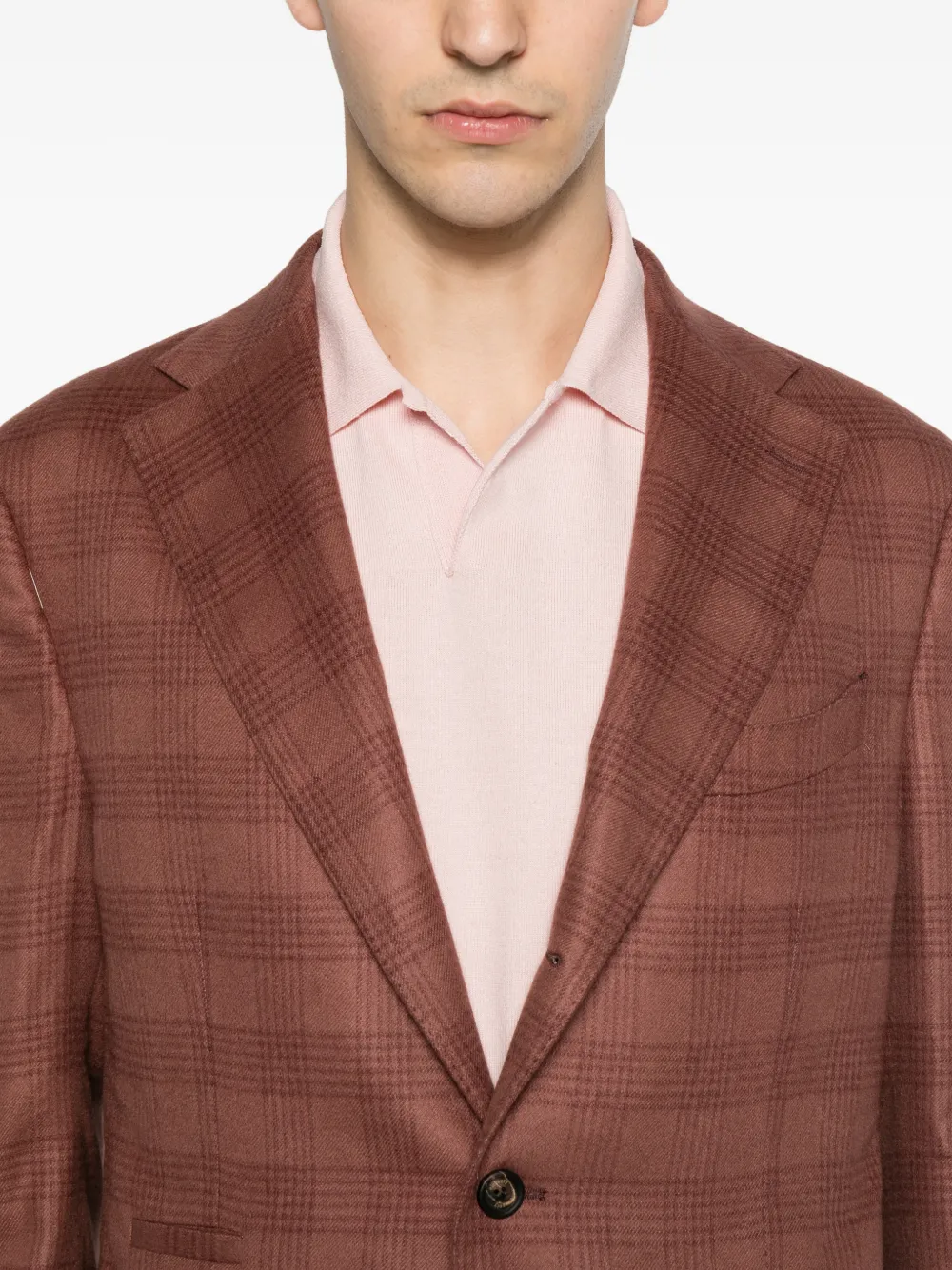 Eleventy Geruite blazer Bruin