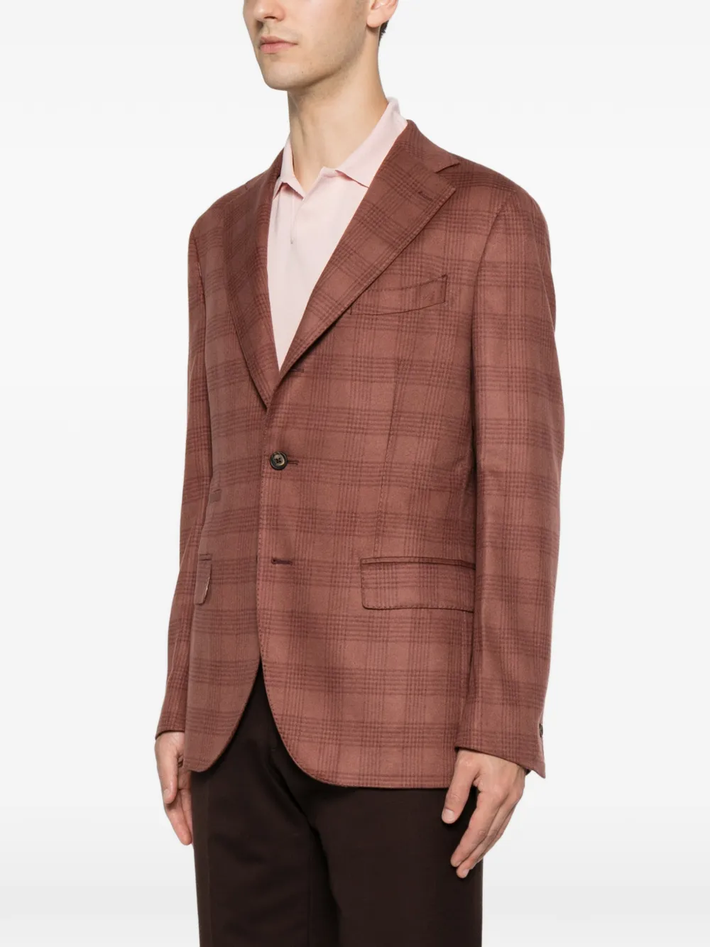 Eleventy Geruite blazer Bruin